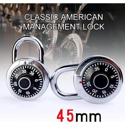 Rotary Keyed Padlock Combination Code Lock Round Digit Dial Gym Locker Luggage Suitcase Security Locks Drawer Cabinet Swing Lock