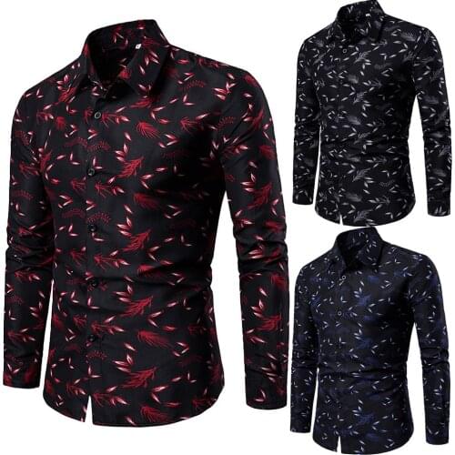 Spring And Summer Mens Shirt Casual Pattern Stand Collar Button Long Sleeve Shirt Fashion High Quality Daily Shirt Dropshipping