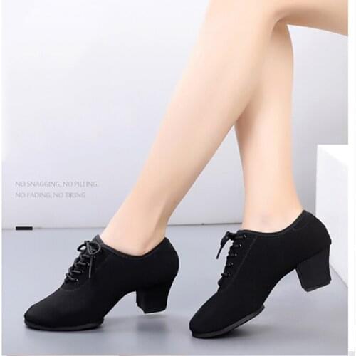 Salsa Latin Dance Shoes For Women Girls Tango Ballroom Dance Shoes High Heels Soft Dancing Shoes 3.5/5cm Ballroom Dance Sandals