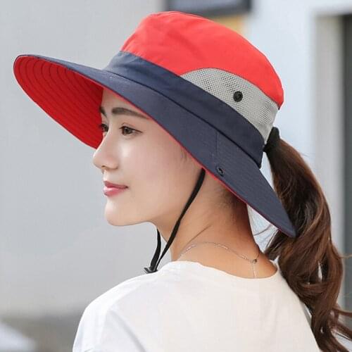 Women Sun Hat Wide Brim Sun Hats Sun Protection Breathable Bucket Hat For Travel Outdoor Fishing FK88