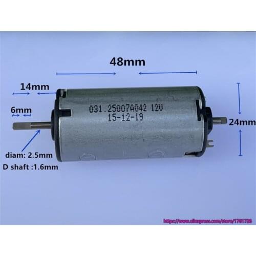Brand new 24*48mm 6V 3000rpm 12V 6000rpm carbon brush motor 2.5mm double output shaft DC motor