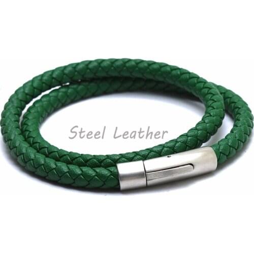 Braided Bracelets Steel Leather China