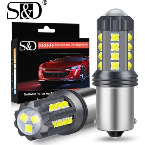 2pcs Super Bright R5W P21W 1156 BA15S T25 3157 P27/7W LED Bulbs Turn Signal Reverse Brake Light Car Lights Auto DRL Lamp 6000K