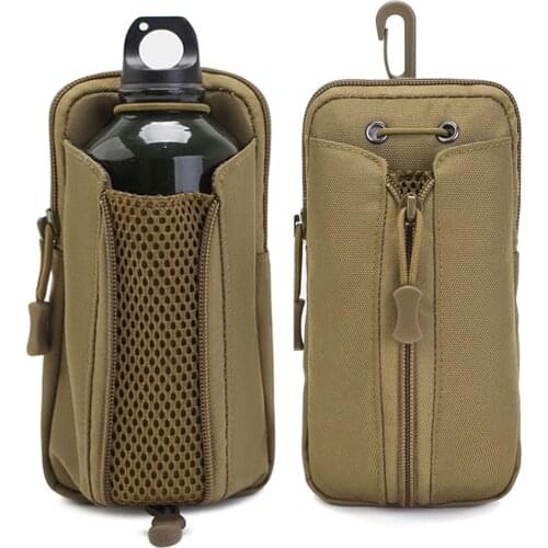 Tactical Molle Water Bottle Pouch Outdoor Phone Waist Bag Military Gear Organizer Utility EDC Tool Pack Kettle Pouch
