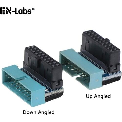 USB 3.0 20pin Male to Female Extension Adapter Splitter Cable,Angled 90 Degree USB3.0 19pin Connector Plug Extender Motherboard