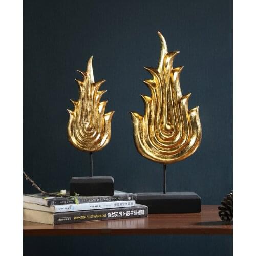 Southeast Asia Zen Gold Foil Ornaments Thai Hotel Club Home Decorations Living Room Entrance Desktop Crafts