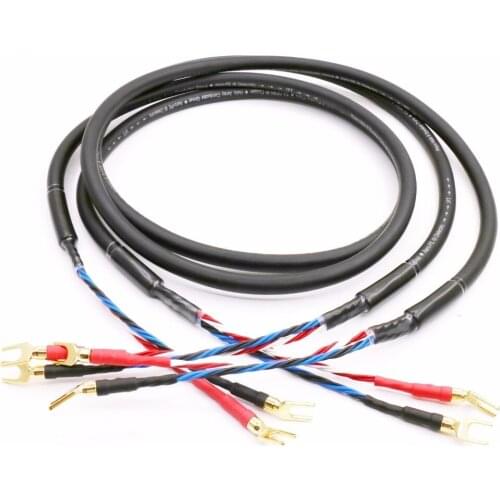 High Quality Audiophile audio Helix8 speaker cable with gold plated spade terminal audio loundspeaker cable