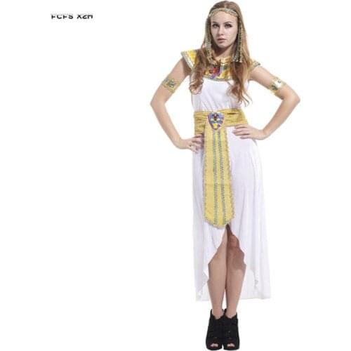 Woman Queen of Egypt Cleopatra Cosplay Female Halloween Goddess Athena Costumes Carnival Purim Nightclub Role play Party dress