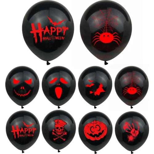 10PCS 12 In Halloween Latex Balloons Pumpkin Ghost Face Witch Balloon Blood Handprint Witch Party Decoration For Holiday Props
