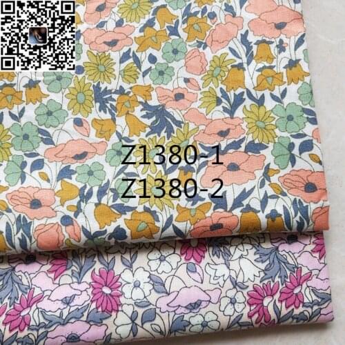 100 cotton poplin printed fabric, pure cotton woven full of small plant flowers printed , used for fashion bedding diy handmade