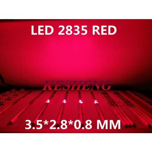12-20LM 2835 Red SMD LED 0.2W high bright light emitting diode chip leds 620-625NM PLCC-2 60Ma SMD/SMT 3528 Red 2000PCS