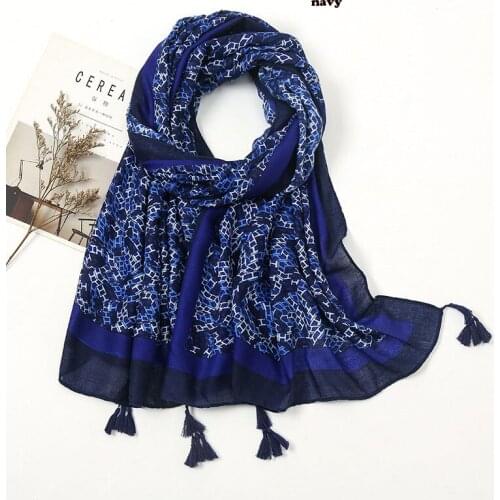 2021 Fashion Vintage Printed Cotton Viscose Printed Scarf Shawls Wraps Hijabs 3Colors 10pcs/lot