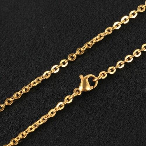 1.5/2/2.5/3mm 50pcs Wholesale Womens Bulk Gold Hot Sell Stainless Steel Welding Strong Thin Rolo O Link Necklace Chain