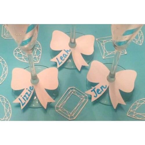 50pcs DIY Bow tie drink wine glass ring markers cards charms bachelorette bridal shower engagement party decorations tags