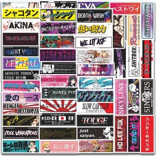 50Pcs/lot Racing StyleJDM 2021 Stickers Decal For Snowboard WATERPROOF Laptop Luggage Car Fridge DIY Styling Vinyl Home Pegatina