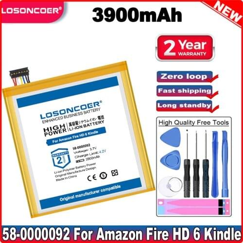 3900mAh 58-0000092 Battery For Amazon Fire Kids 7" HD6 Fire HD 6 Kindle Fire HD6 PW98VM 26S1006 26S1006A ST06 B00LCJ0DNC
