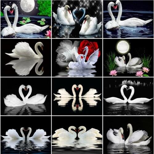 EverShine Diamond Painting Animal Picture Of Rhinestone Diamond Embroidery Swan Cross Stitch Mosaic Full Drill Square Handicraft