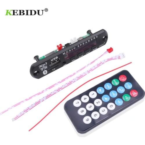 KEBIDU 5V 12V Car MP3 WMA Decoder Board Audio MP3 Player USB TF FM Radio Module Wireless Bluetooth 5.0 For Car