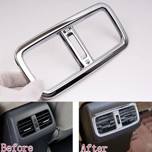 Car styling 1x New Auto Chrome Finish ABS Rear Air Condition Vent Cover Trim Fits For Honda CRV 2012-2015 car-covers