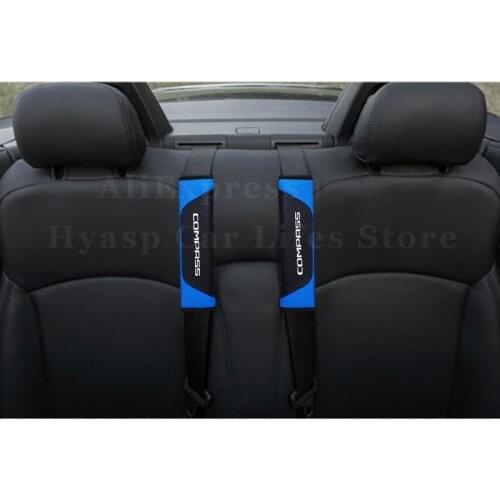 Car Safety Belt Shoulder Protector For JEEP Compass Carbon Fiber Styling Protective Cover Seatbelt Shoulder Pad Car Accessories