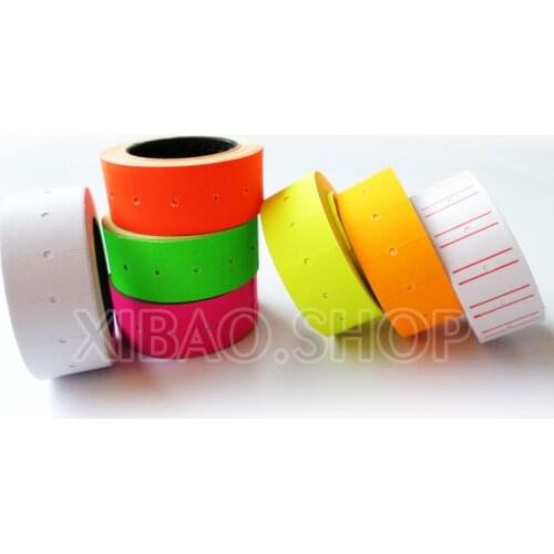 Free shipping 10 Rolls of Red Price Gun Paper Tag Mark Sticker Supermarket Labels Self-adhesive For MX-5500 Gun,have 5000 labels