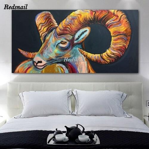 Large 5D DIY Diamond painting cross-stitch puzzle Full Diamant embroidery mosaic rhinestone Wall Art Sheep Goat Animal EE993