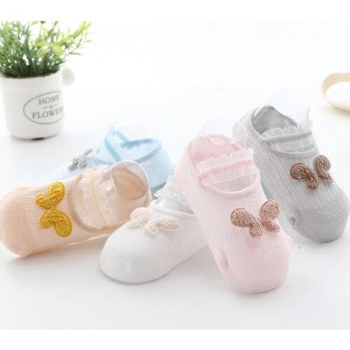 Baby Floor Socks Mesh Lace Socks Bandage Boat Socks Female Newborn Children Non-slip Socks Baby Clothing