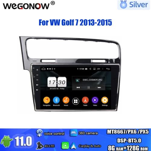 For VW Golf 7 2013-2015 PX6 HD DSP TDA7851 Android 10.0 64GB ROM 8 core Car DVD Player GPS navi map RDS Radio wifi Bluetooth 5.0