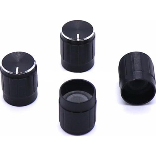 10Pcs 6MM Aluminum Alloy Rotary Potentiometer Knob switch caps Volume control knob for Knurled shaft potential switch 13X17MM