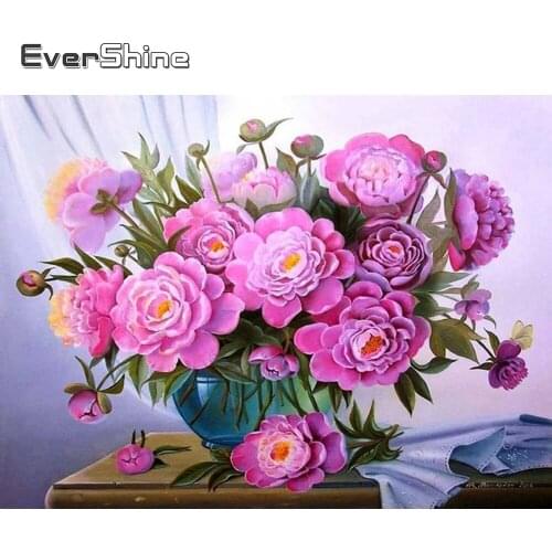 EverShine Diamond Embroidery Flowers Needlework 5D Diamond Painting Rose Cross Stitch Kits New Arrival Decor For Home