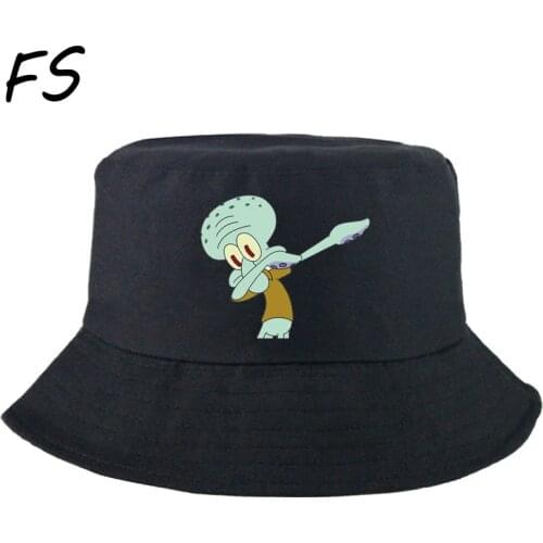 Unisex Summer Bucket Hats Women Cartoon Octopus print Outdoor Sunscreen Fishing Hiking Cap Men Chapeau Fisherman hip hop Hat