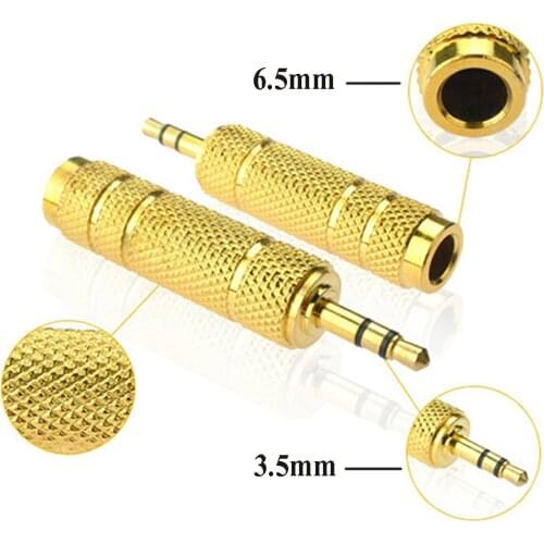 Microphone AUX 6.3 3.5 mm Converter 6.35mm Male Plug to 3.5mm Female Connector Headphone Amplifier Audio Adapter