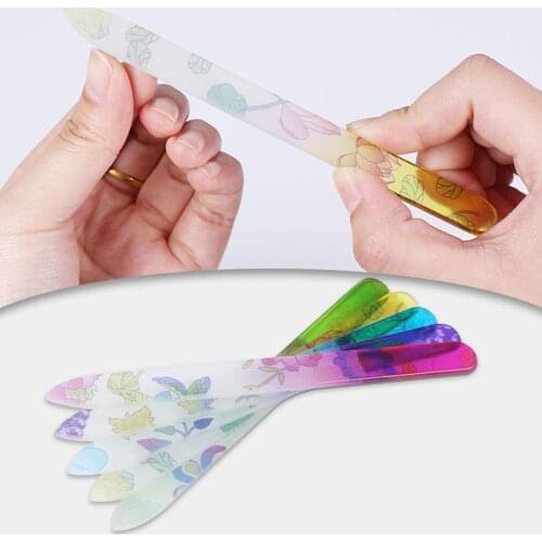Hot Professional Durable Glass Nail Art Files Buffer Manicure Device Polisher Tool Beautiful Pattern Durable Manicure Tool
