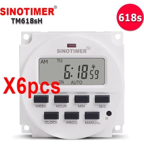1 Second Interval Wholesales 6PCS/Lot TM618s 7 Days Programmable 24 hours Digital Timer Switch