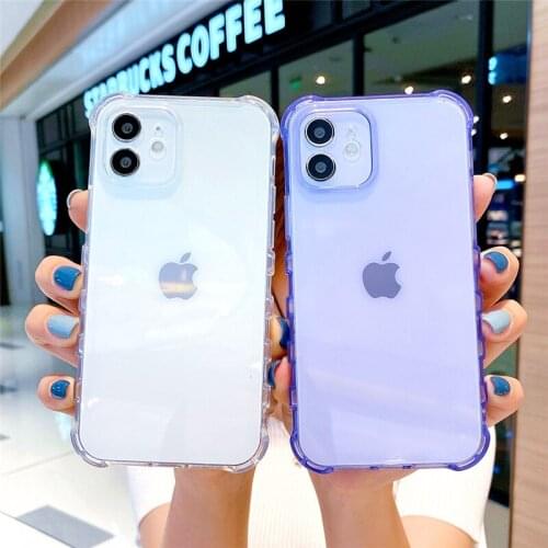 Plain Transparent Phone Case For iPhone 12 Mini 11 Pro Max XS X XR 7 8 Plus SE 2020 Shockproof Soft TPU Back Cover