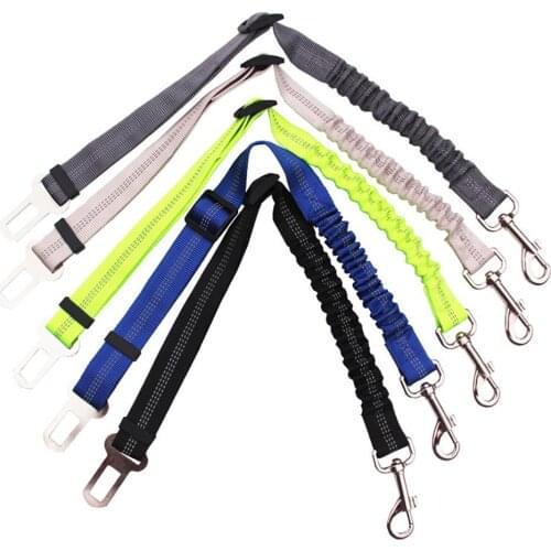 Upgraded Adjustable Dog Seat Belt Dog Car Seatbelt Harness Leads Elastic Reflective Safety Rope Pet Dog Cat Supplies DD163