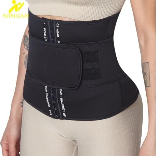 NINGMI Waist Trainer Belt Women Sweat Sauna Slimming Belt Modeling Strap for Weight Loss Body Shaper Fitness Trimmer Cincher