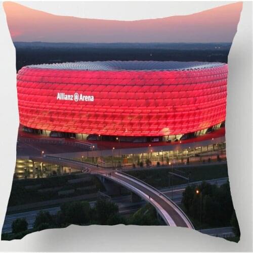 Luxury Printing Funny scenery light football field Allianz Arena Stylish Custom Zippered Square Pillow Cover Pillowcases
