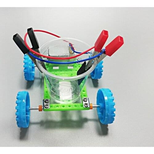 Science and technology small production small invention brine car brine battery power car manual DIY assembled toys