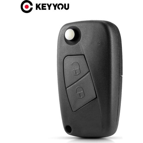 KEYYOU 10X Folding Key Fob For Fiat Panda Idea Punto Stilo Iveco 2 Buttons Key Shell Case Remote Flip Folding Replacement