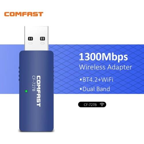 USB Wifi Adapter 1300Mbps Wi fi Adatper 5ghz Antenna USB Bluetooth 4.2 Ethernet PC Wifi for computer Bluetooth Music Receiver