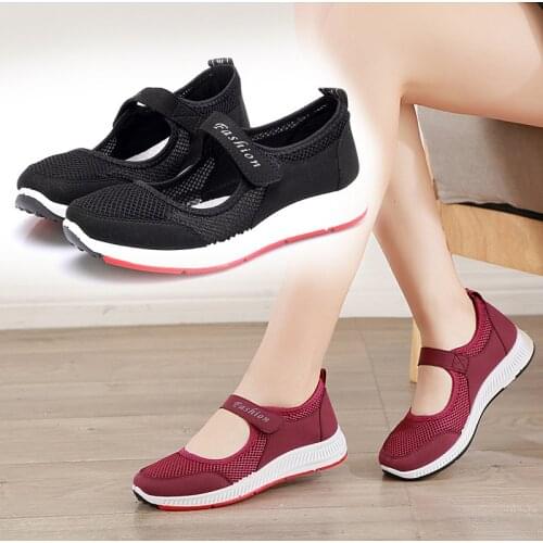 Women Walking Shoes 2021 New Ladies Breathable Mesh Flats for Women Light Weight Fabric Sneakers Casual Shoes Zapatillas Mujer