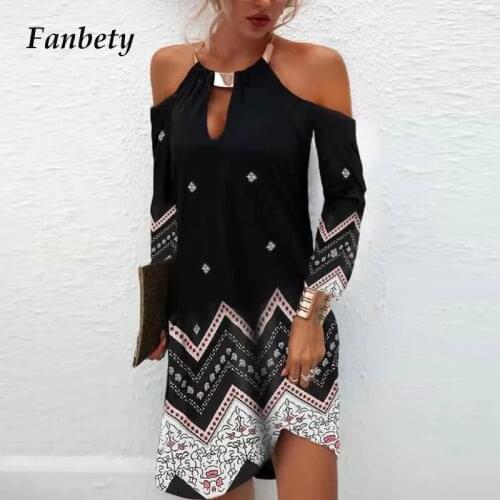 Sexy Hollow Out Hanging Neck Design Party Dress Women Eelgant Off Shoulder Halter A-Line Dress Summer Vintage Print Casual Dress