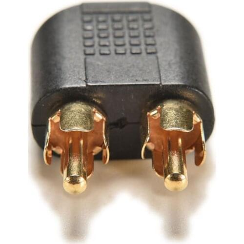 1PC Gold Plated Audio Stereo Jack Female 1RCA To 2 RCA Male Audio Jack Connector Adapter Converter for Speaker Power Amplifier
