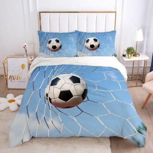3D Bedding Sets Blue Football Duvet Quilt Cover Set Comforter Bed Linens Pillowcase King Queen Full Double Custom Home Texitle