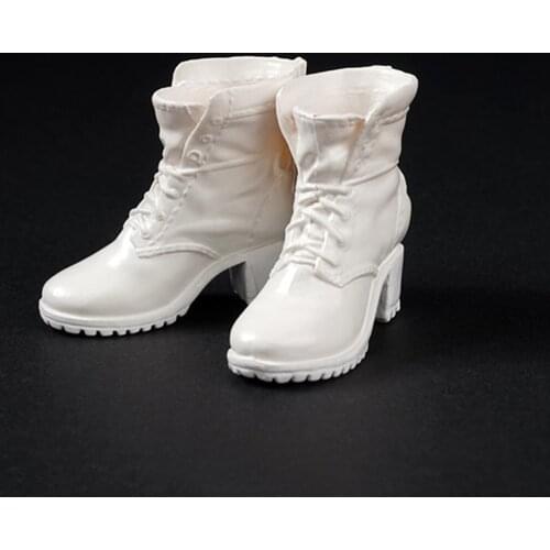AS015 1/6 Scale Female Shoes Red/White Witch Leather Boots Fit For 12" Figure Action Model Doll Body Accessory In Stock
