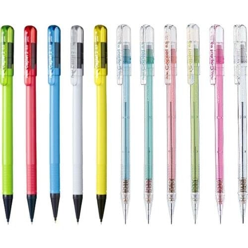 5pcs/lot Pentel A105 Automatic Pencilstudent Pentel Pen Cap Automatic Pencil Active Pencil Color Transparent Pen Rod 0.5mm