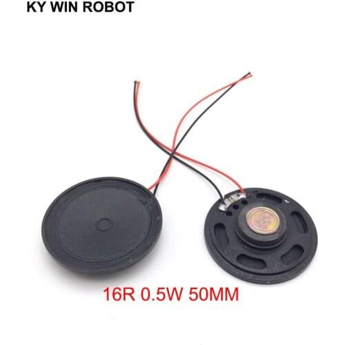 2pcs/lot New Ultra-thin Toy-car horn 16 ohms 0.5 watt 0.5W 16R speaker Diameter 50MM 5CM with PH2.0 terminal wire length 10CM