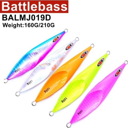 BATTLEBASS 2021 NEW Rector Jig 1pcs/Lot Metal Jigs 160g 210g Slow Pitch Jigging Lure With Glow Zebra BALMJ019D