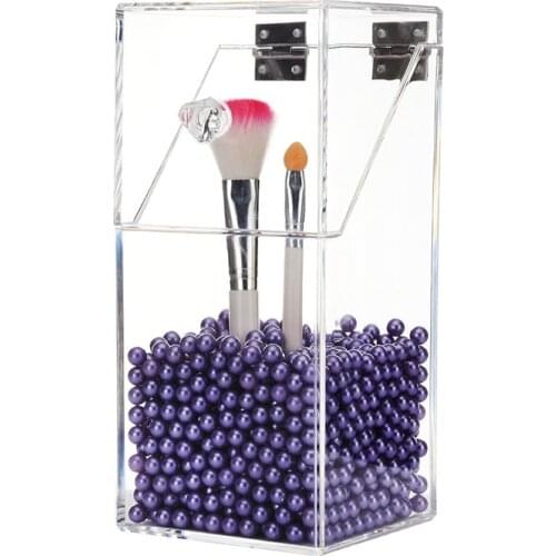 New Clear Acrylic Makeup Pearls Box Makeup Organizer Lipstick Makeup Brush Holder Eyebrow Pencil Organizer Cosmetic Storage Box